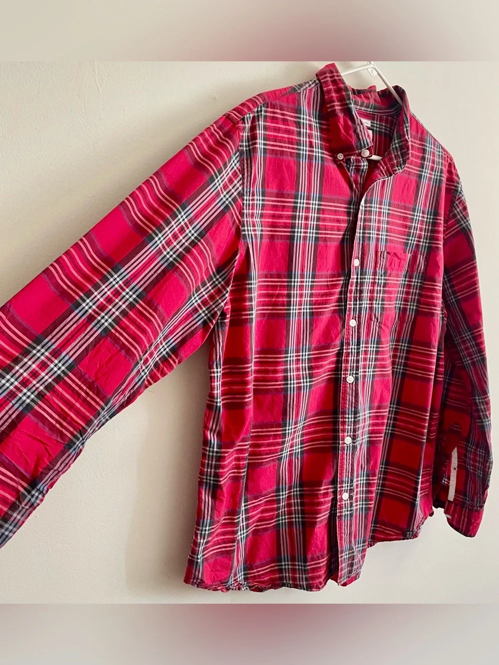 🏕️ Old Navy Red Plaid Button-Down Casual Shirt 🏕️